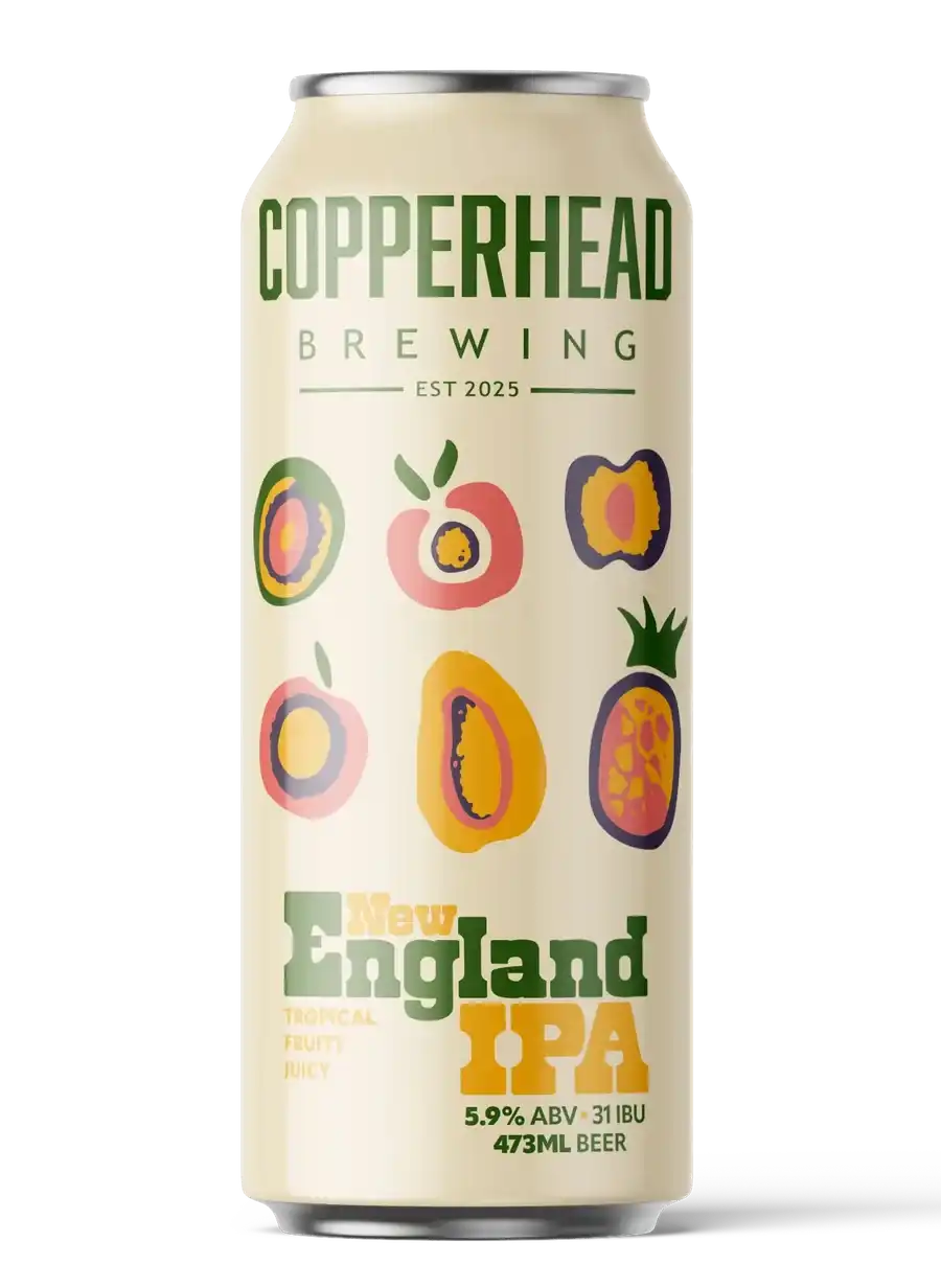 New England IPA - tropical juicy NEIPA brewed in Regina Saskatchewan by Copperhead Brewing Co., ask about getting it on your shelves
